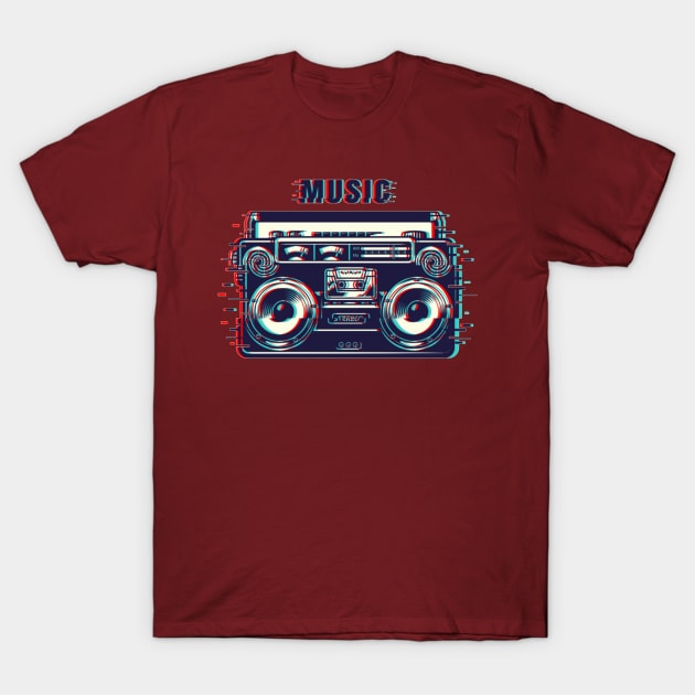 Music Tape Recorder T-Shirt by Seopdesigns